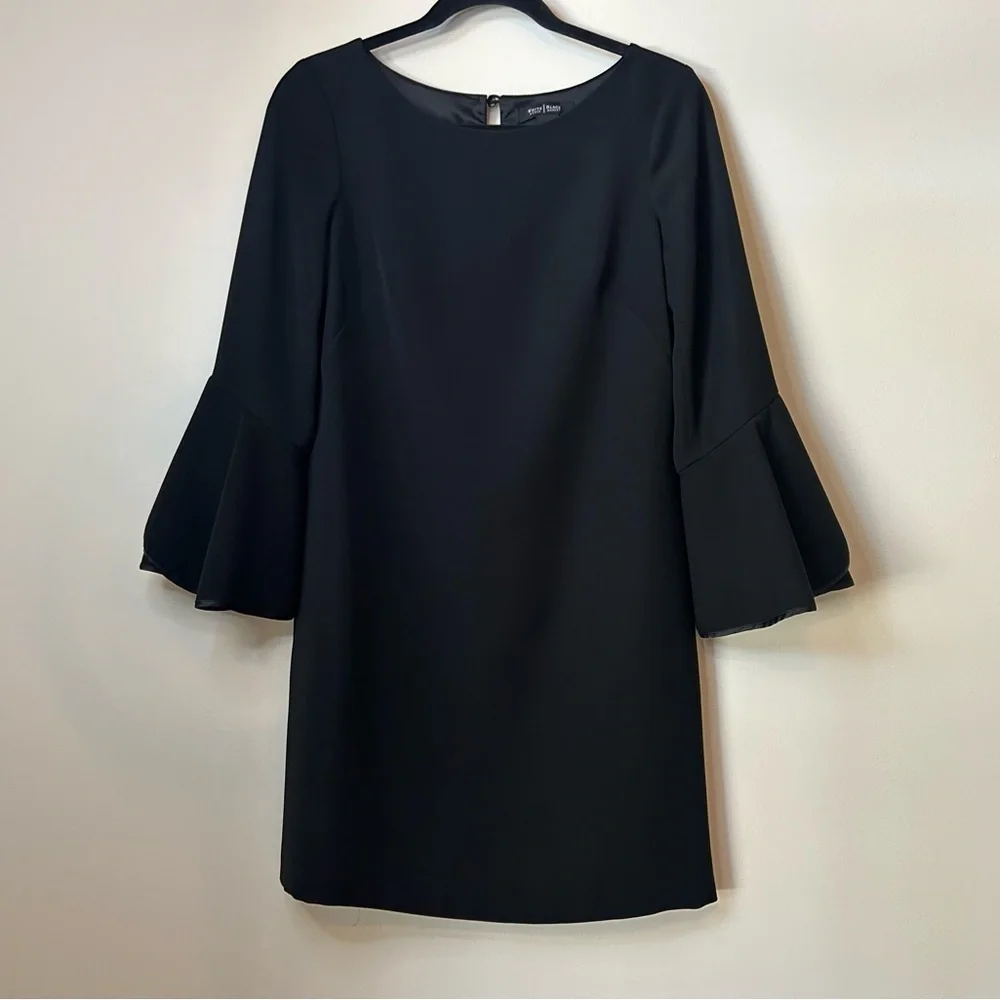 WHITE House Black‎ Market Ruffle Bell Sleeve Sheath Dress Women's 4